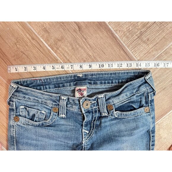 True Religion Women's Size 29W x 33L Johnny Big T Jeans Made In USA Y2K - Picture 10 of 12